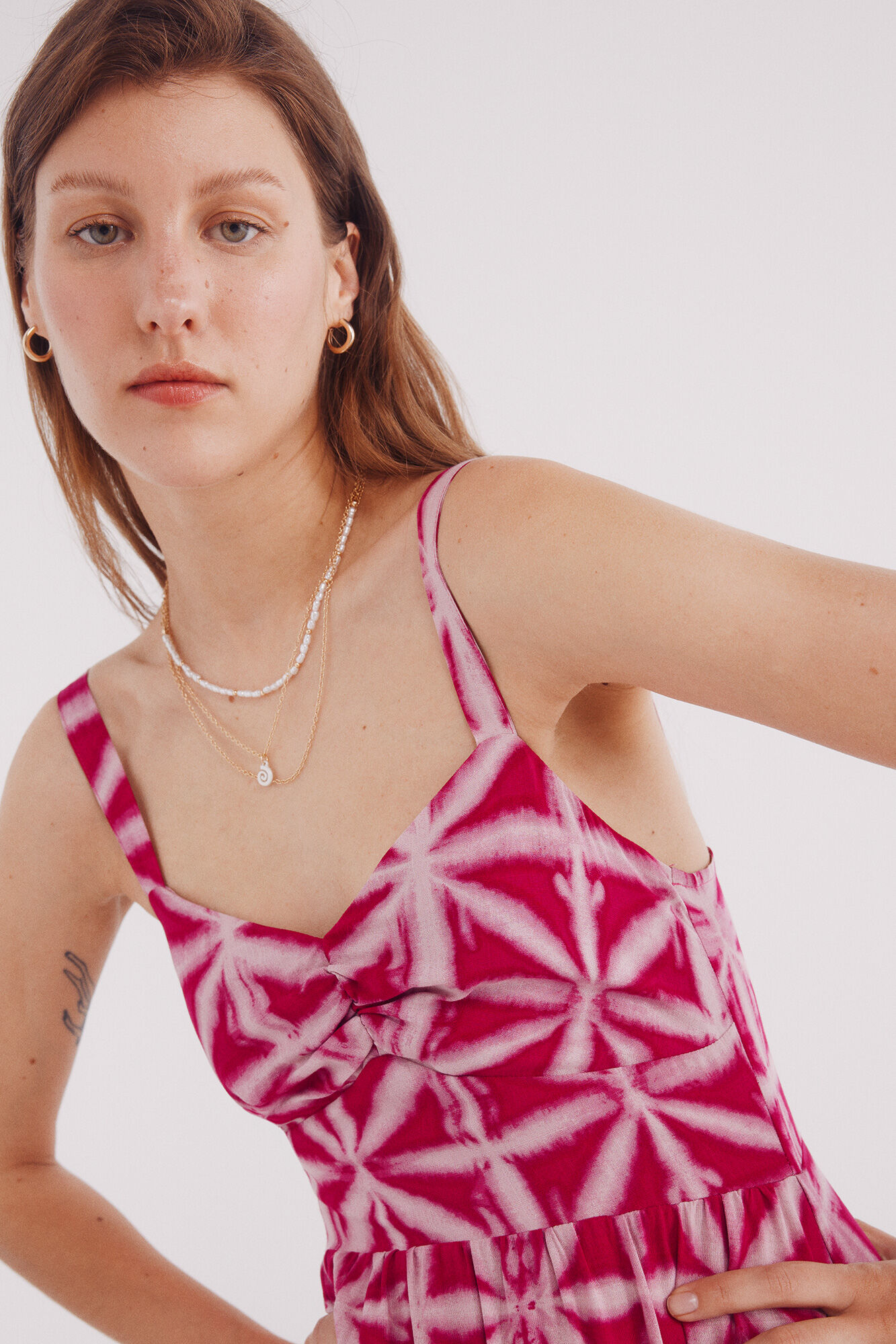 Springfield Vestido midi estampado tropical