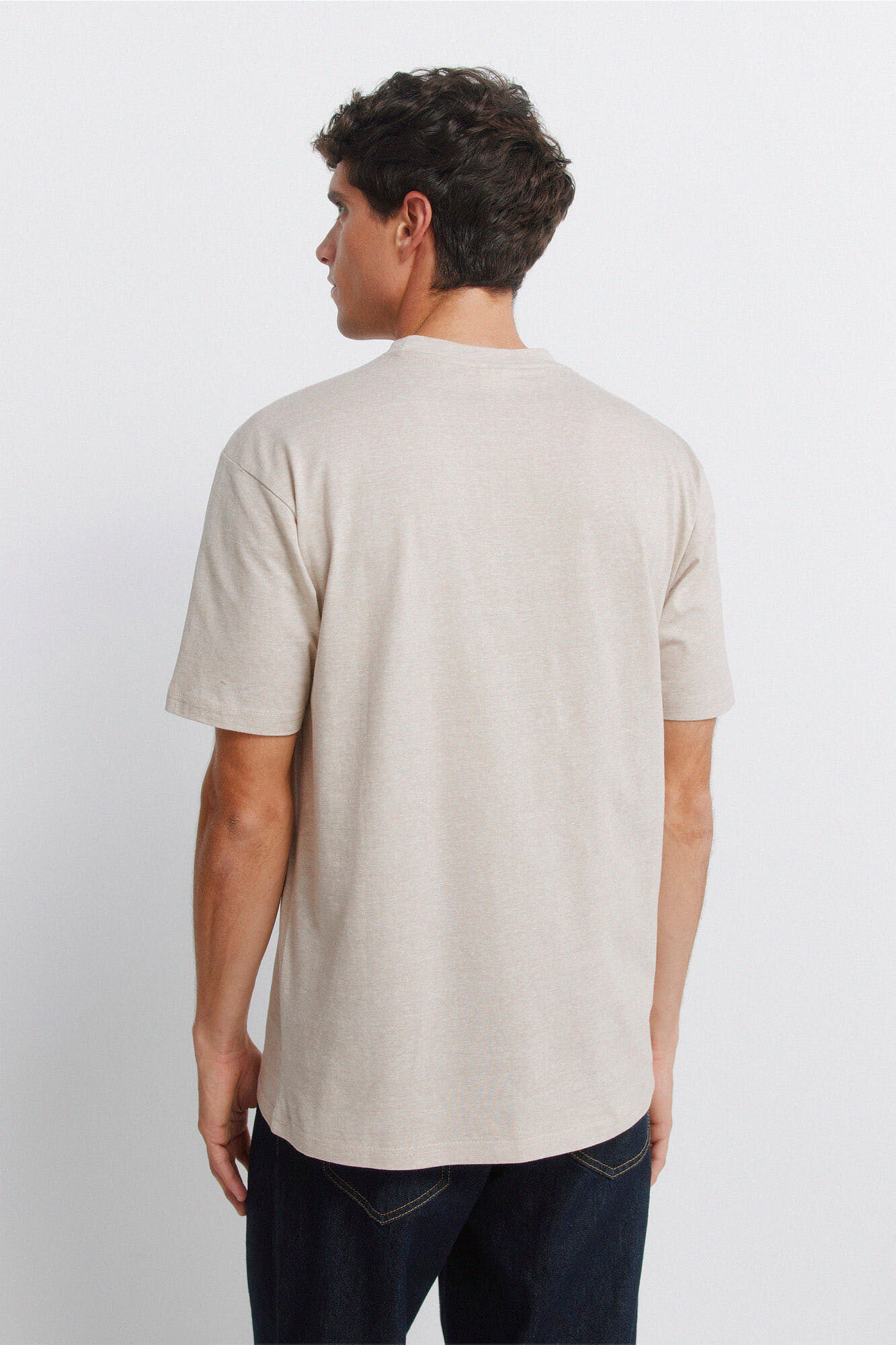 Springfield Playera b&aacute;sica de microraya beige