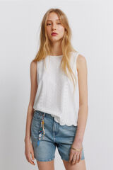 Springfield Playera de tirantes crochet marfil