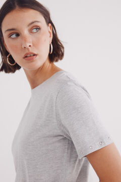Springfield Camiseta ojales metálicos mangas gris