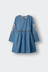 Springfield Kids Vestido denim bordados ni&ntilde;a azul