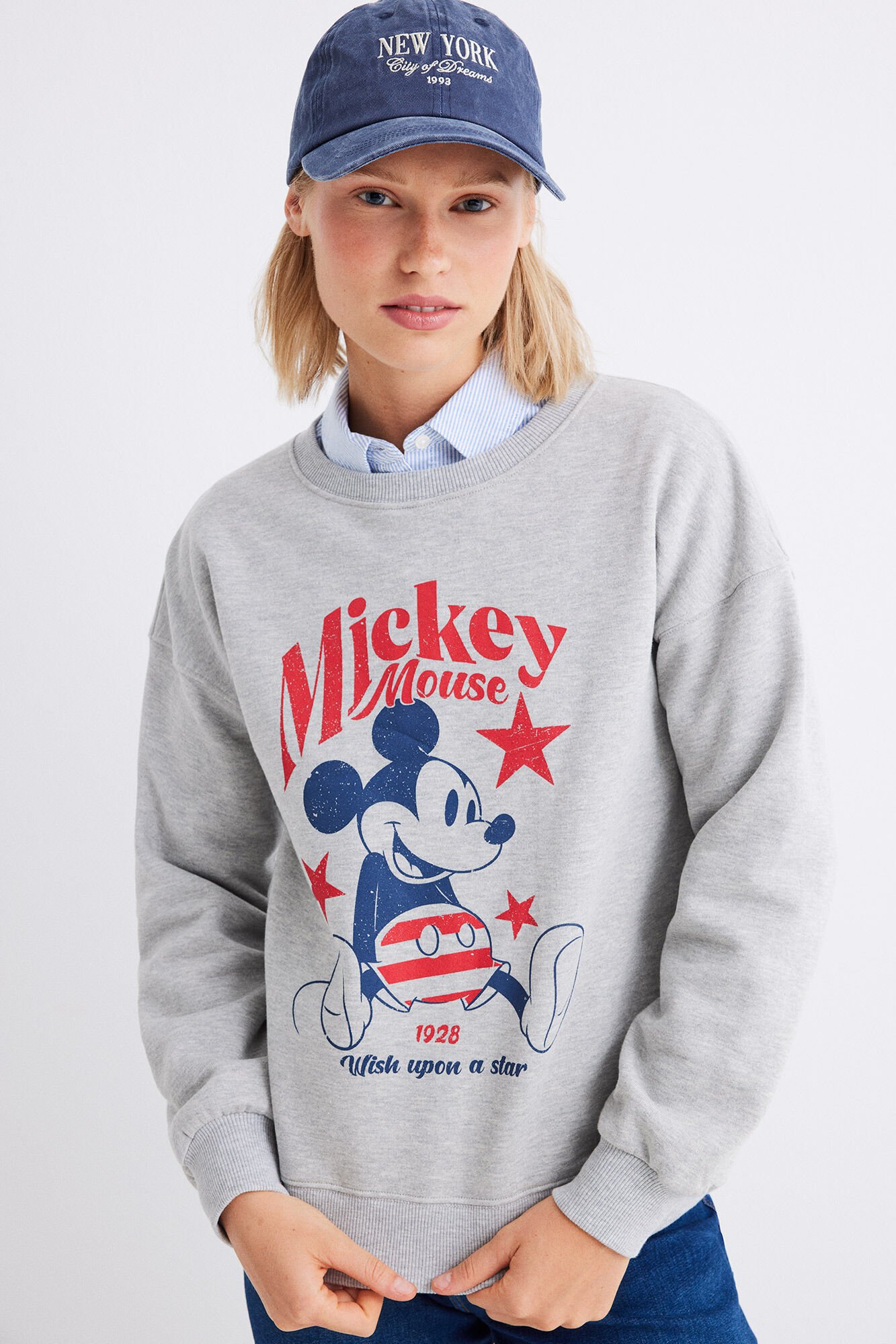 Springfield Sudadera Mickey Mouse algod&oacute;n gris
