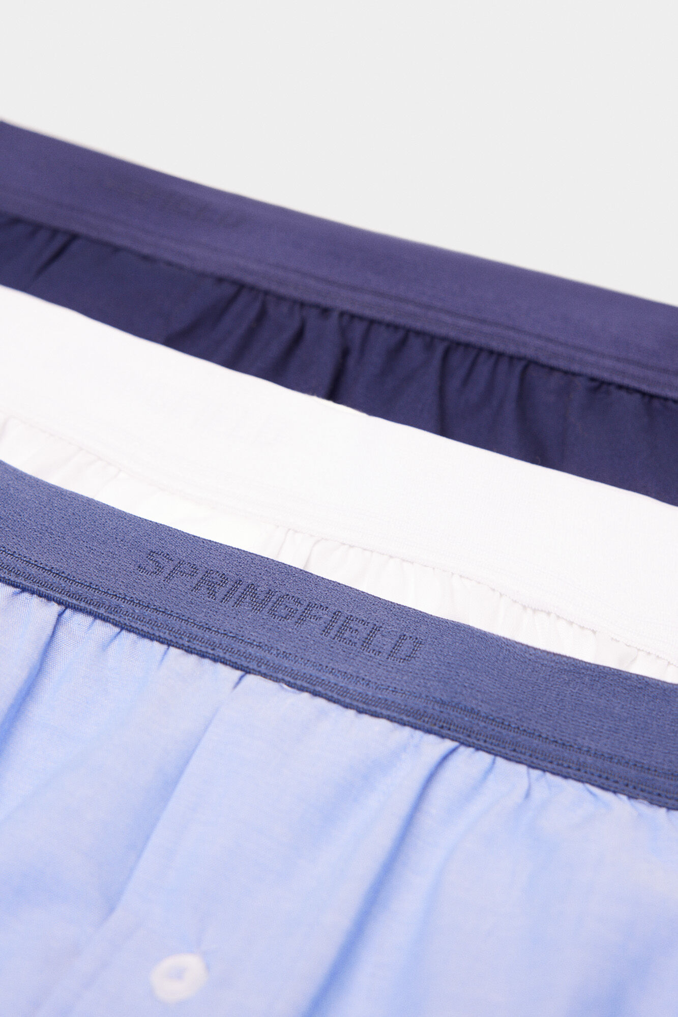 Springfield Pack 3 calzones en popel&iacute;n de algod&oacute;n azules natural