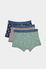 Springfield Pack 3 boxers algodón estampado invierno gris medio