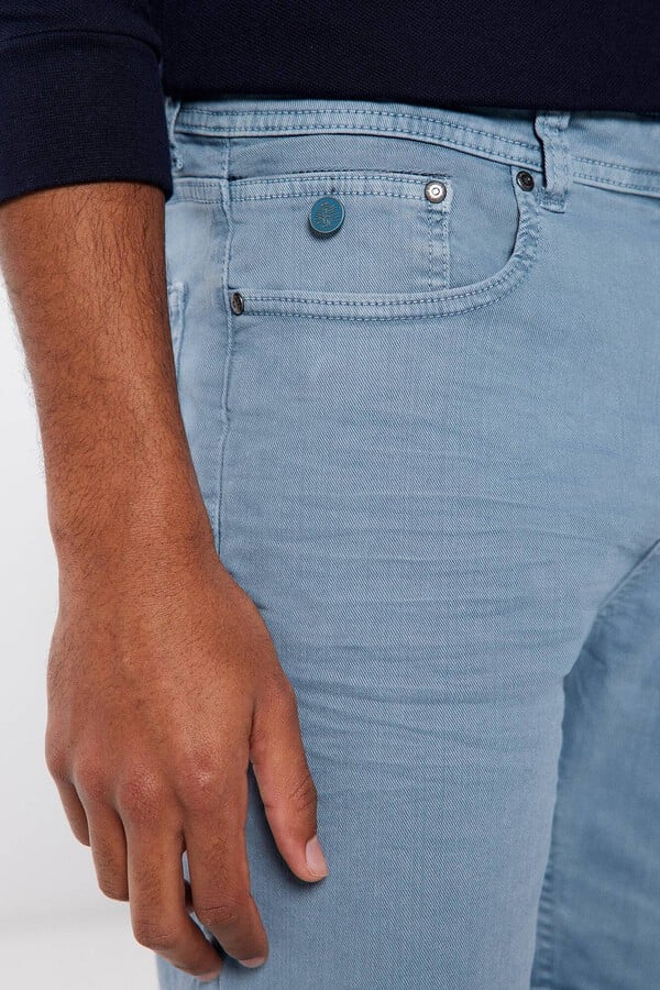 Springfield Bermuda slim 5 bolsillos color lavada azul medio