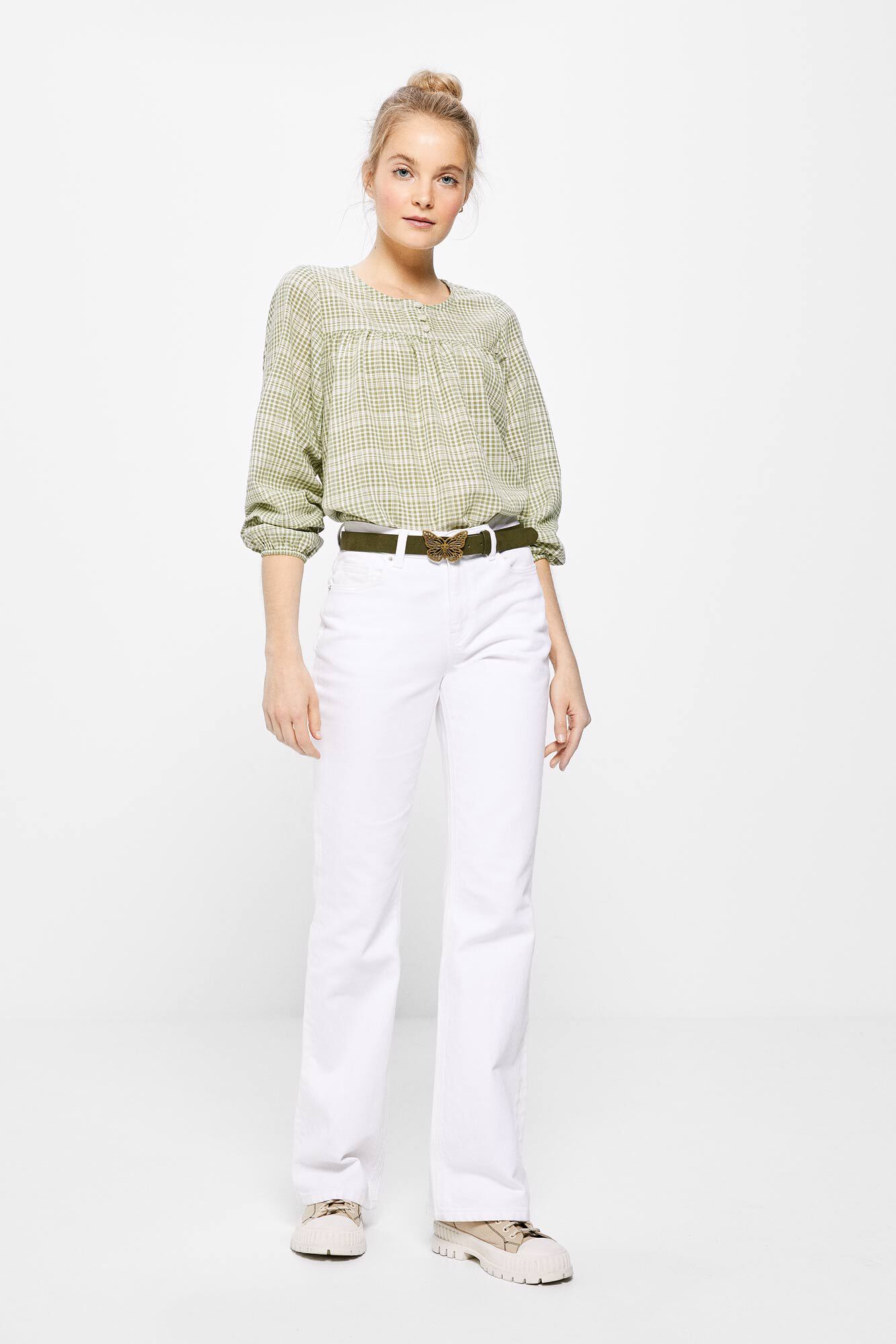 Springfield Blusa Verde Cuadros verde