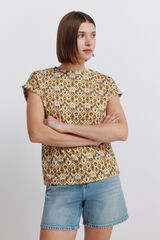 Springfield Playera estampada con botones amarillo