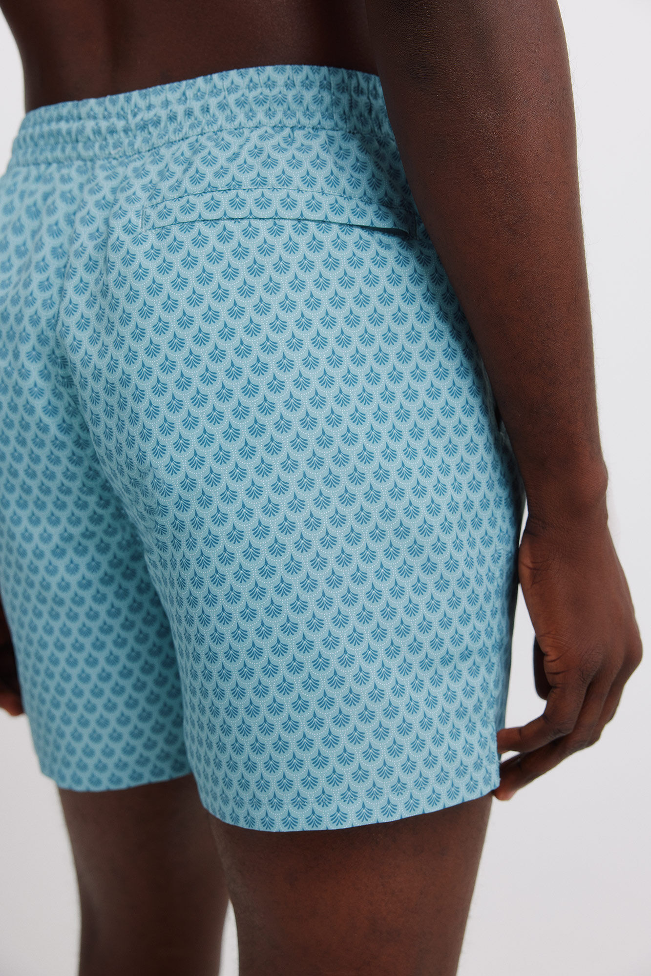Springfield Traje de ba&ntilde;o estampado mosaico con bolsillo y cierre azul mezcla
