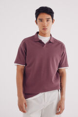 Springfield Polo estructura waffle regular fit púrpura