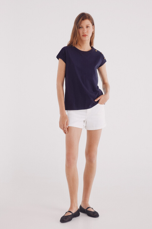 Springfield Playera botones hombros marino