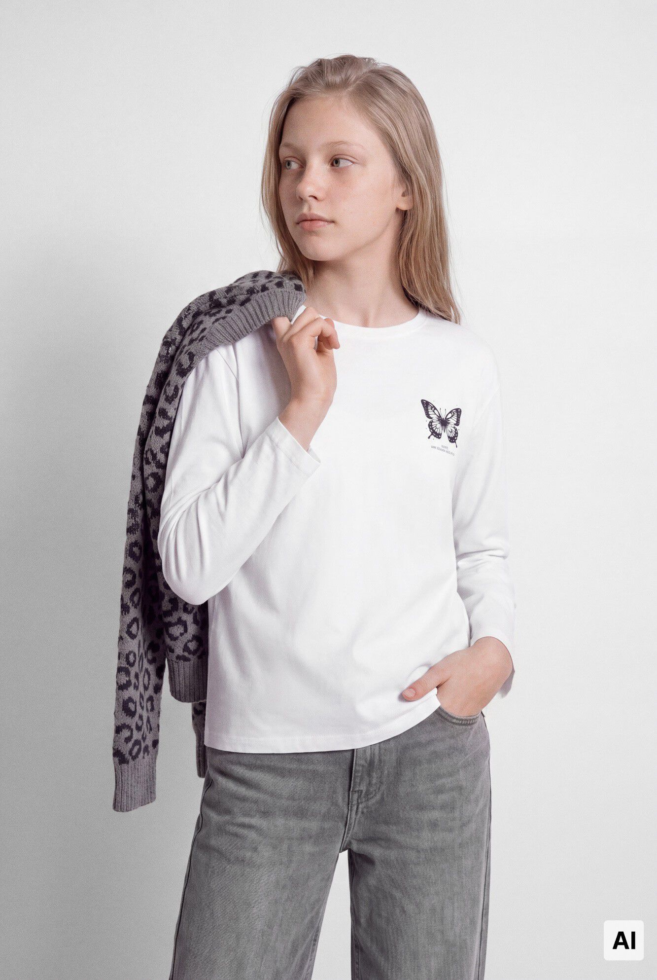 Springfield Kids Playera manga larga mariposa ni&ntilde;a