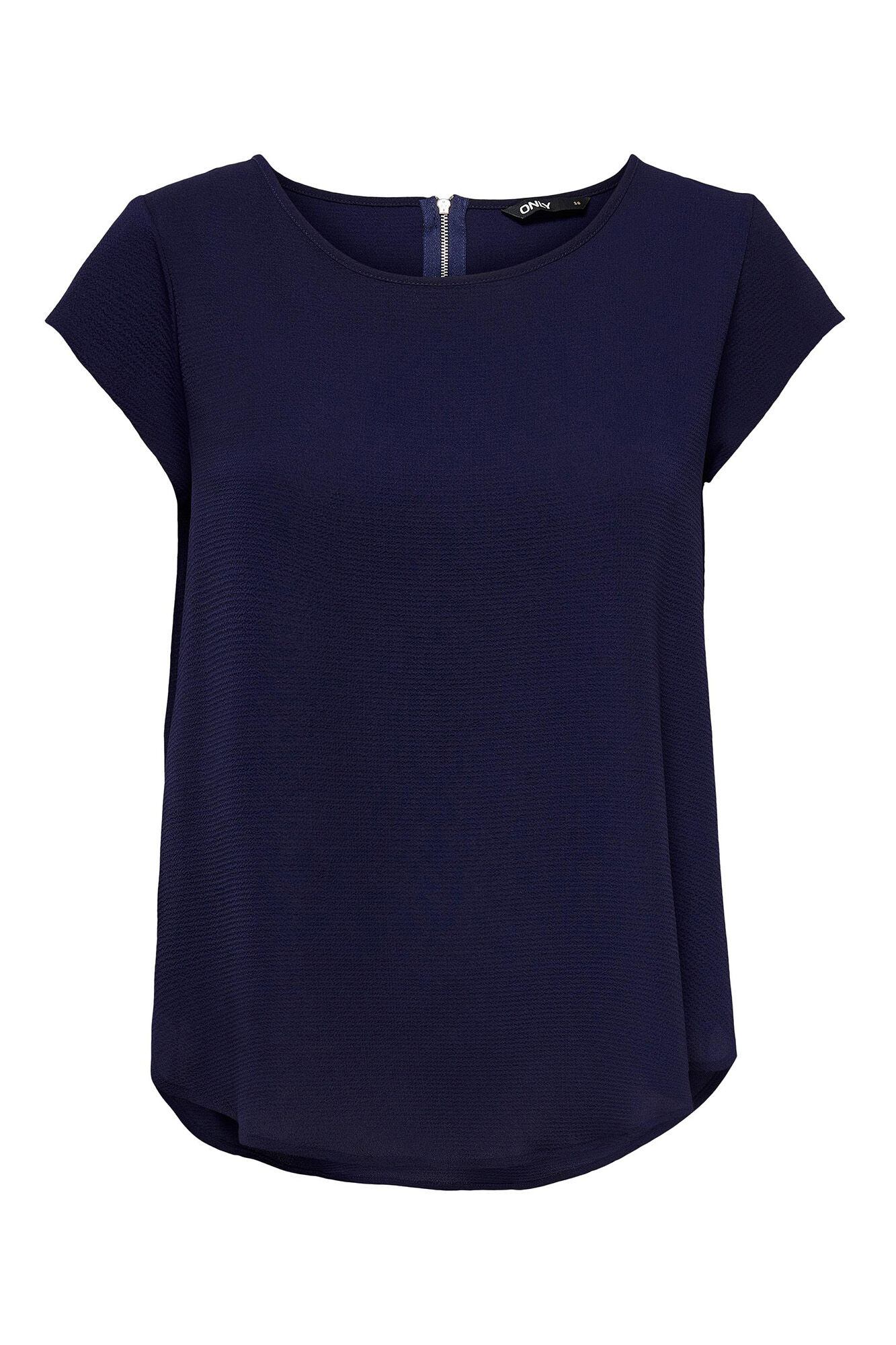 Only Playera lisa fluida azulado