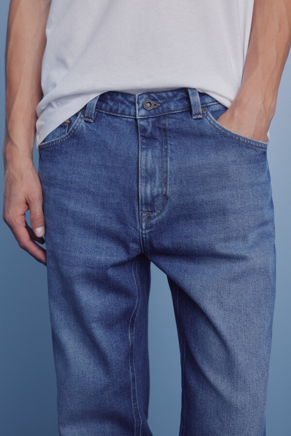 Springfield Pantalón chino microestampado slim fit azulado