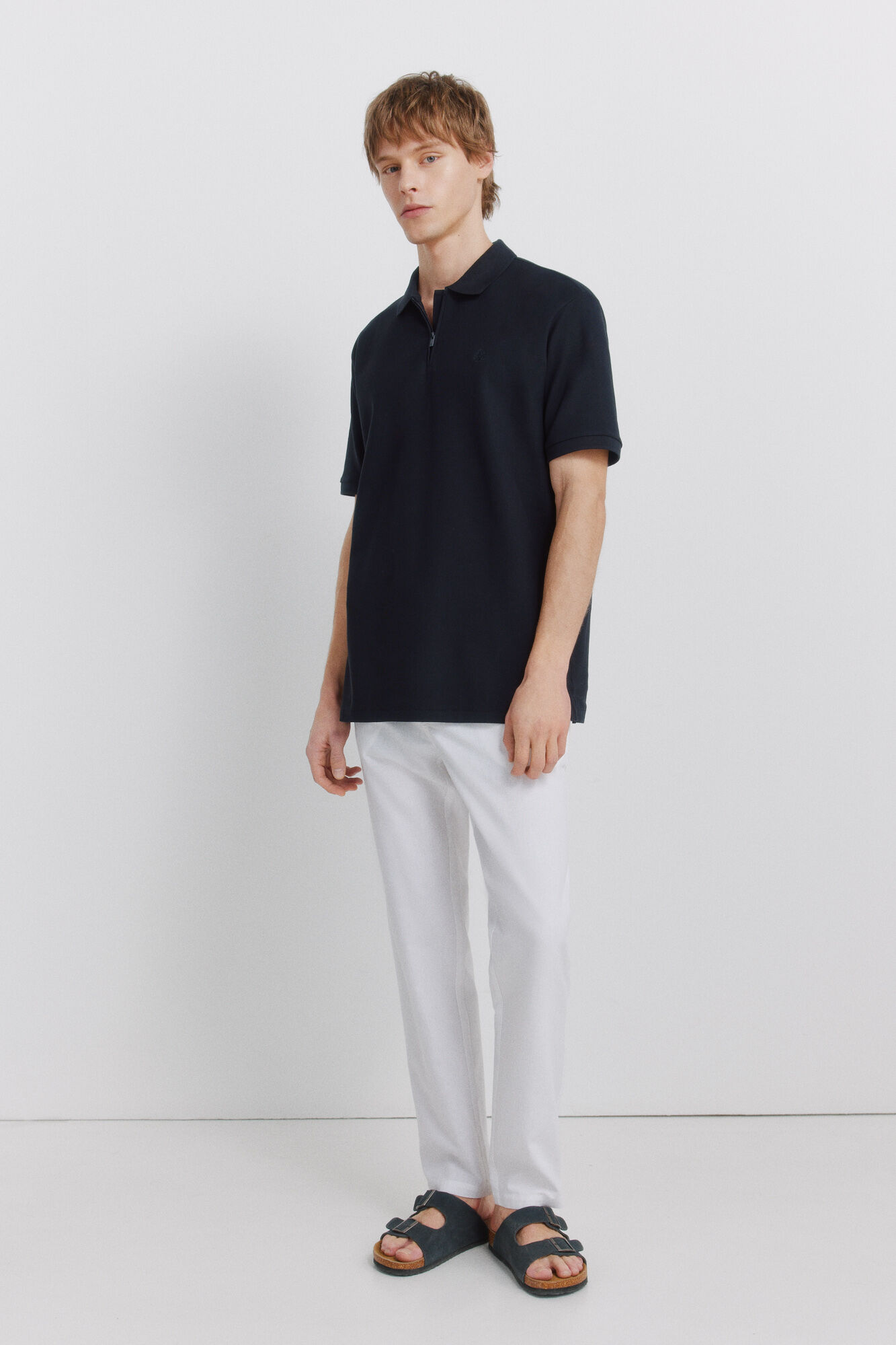 Springfield Polo de piqu&eacute; con cierre regular fit marino