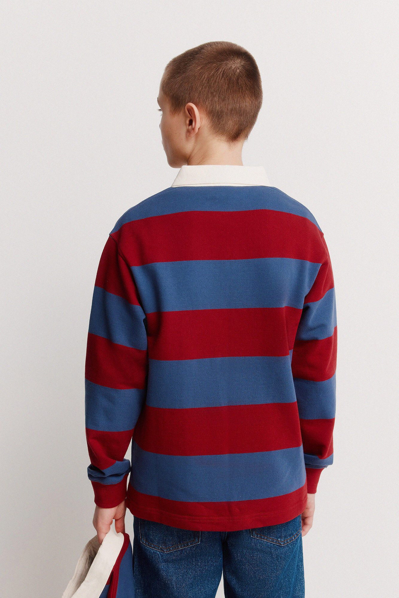 Springfield Kids Polo rugby a rayas para ni&ntilde;o rojo