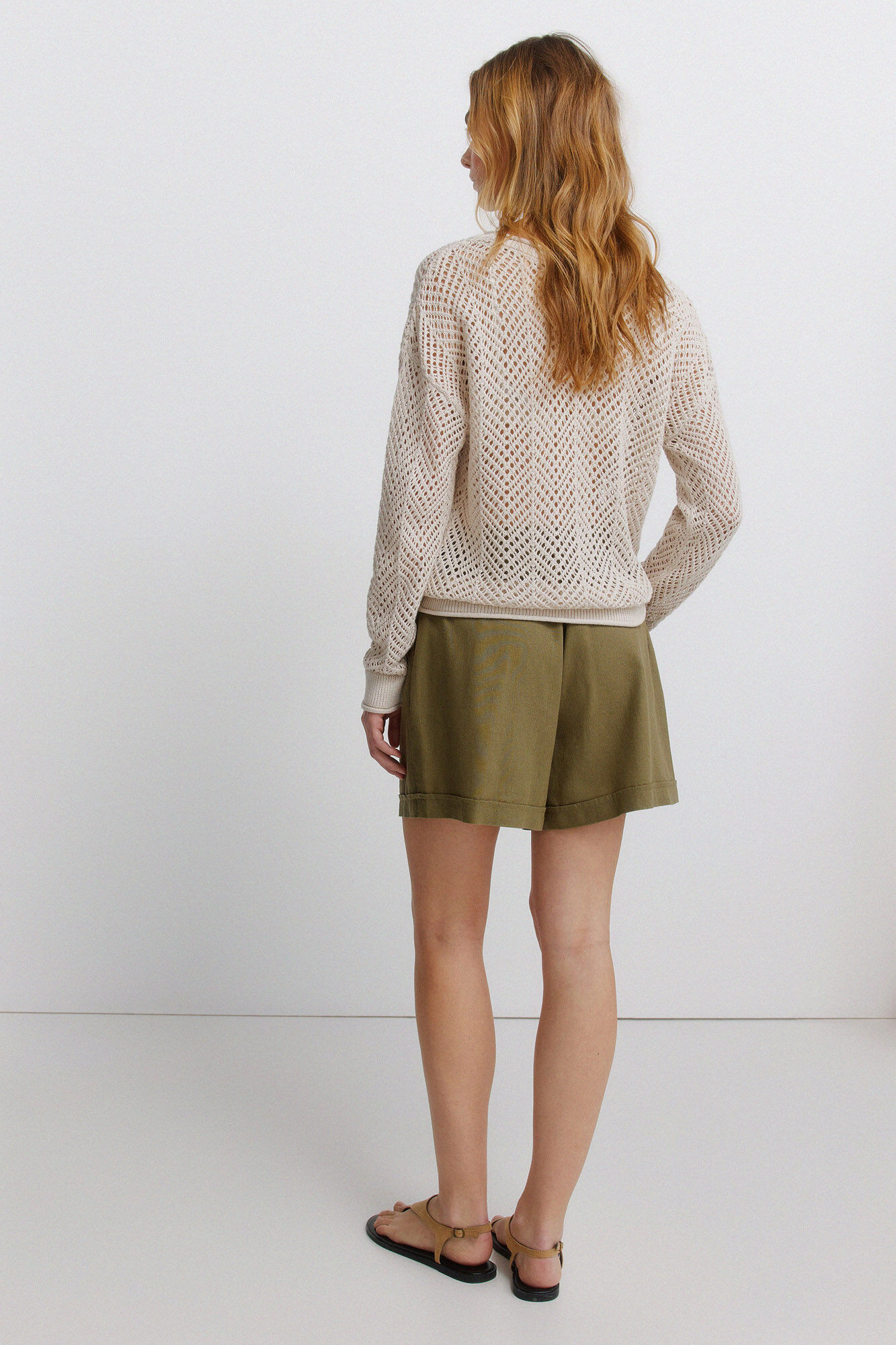 Springfield Short de lino kaki