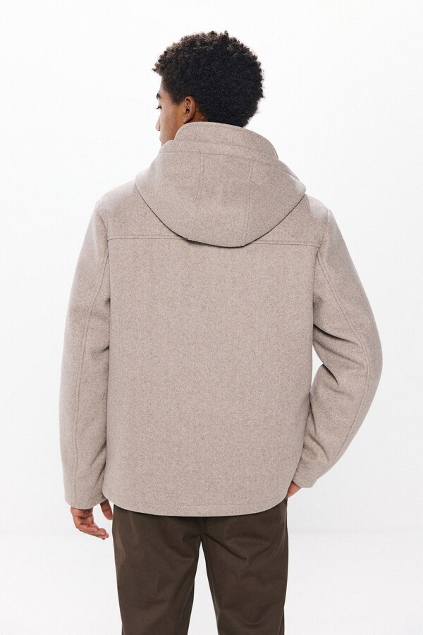 Springfield Parka corta efecto lana café