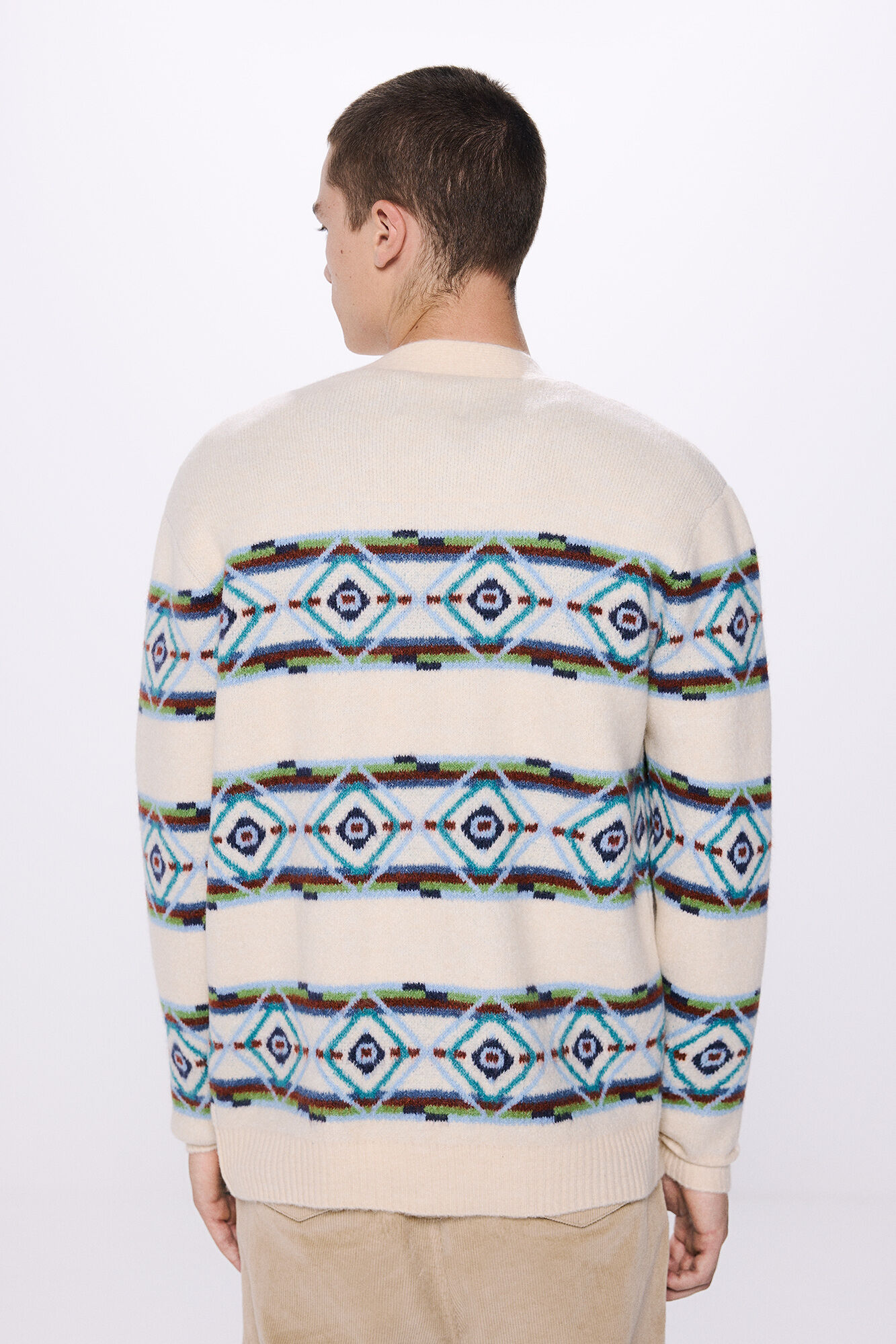 Springfield C&aacute;rdigan jacquard colores blanco