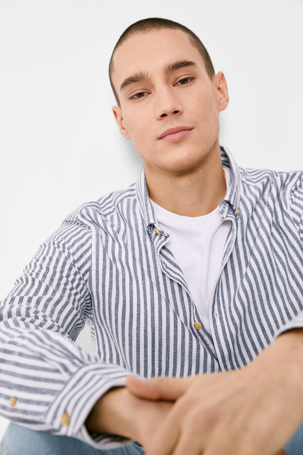 Springfield Camisa rayas marino