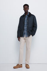 Springfield Pantalones chinos dobby de corte c&oacute;modo beige