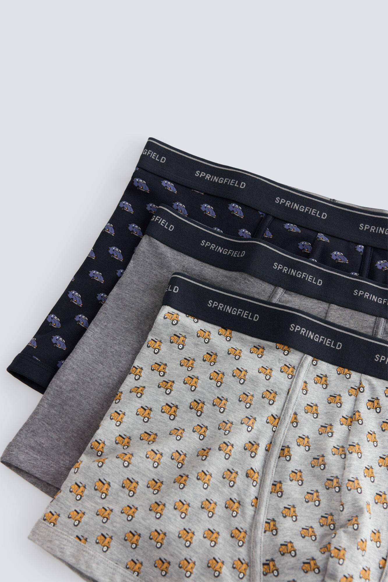 Springfield Pack 3 boxers veh&iacute;culo gris