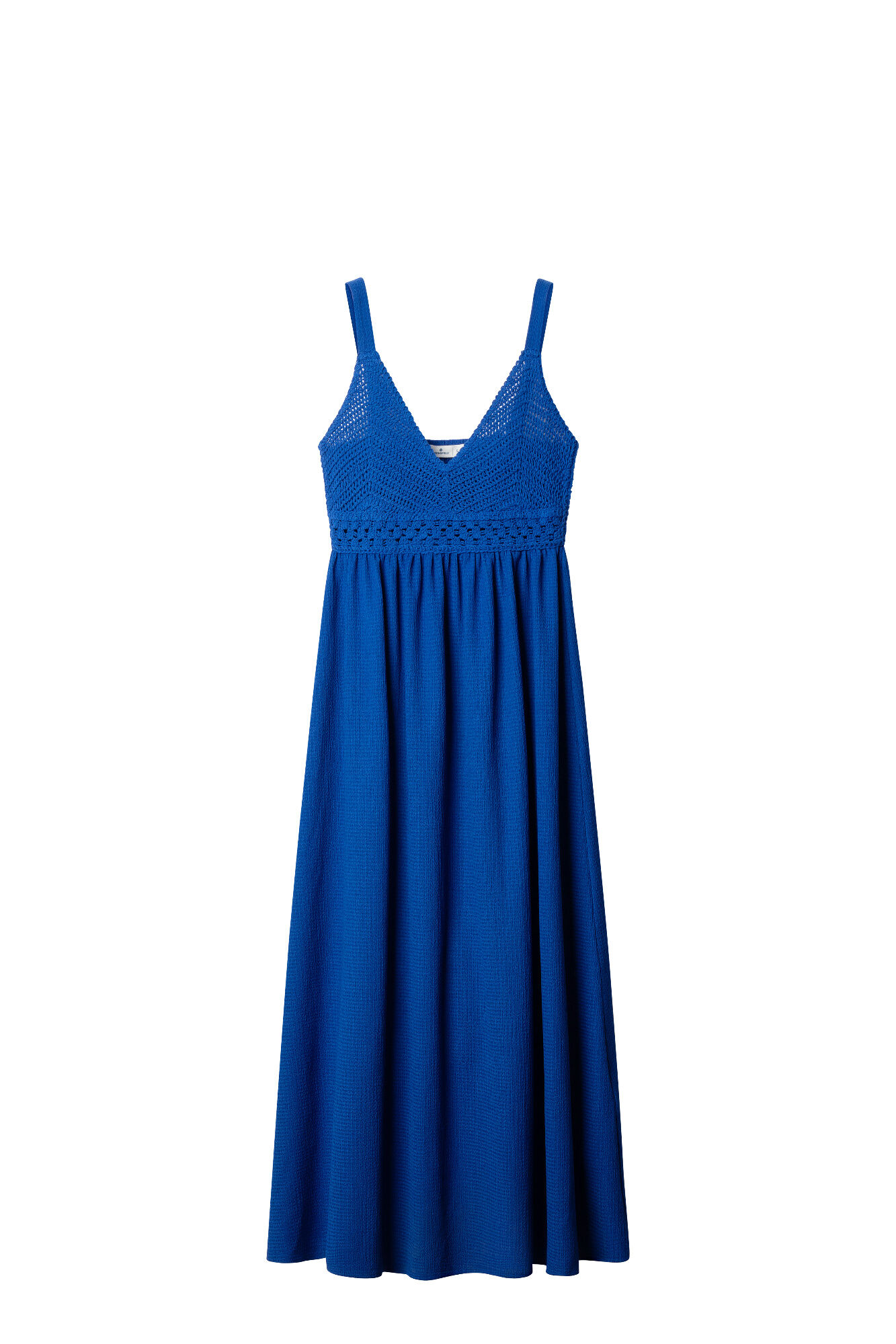 Springfield Vestido midi de tirantes de crochet turquesa