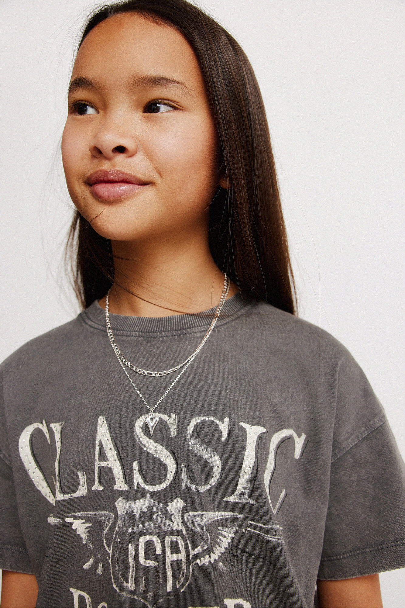 Springfield Kids Playera de manga corta rocker para ni&ntilde;a gris