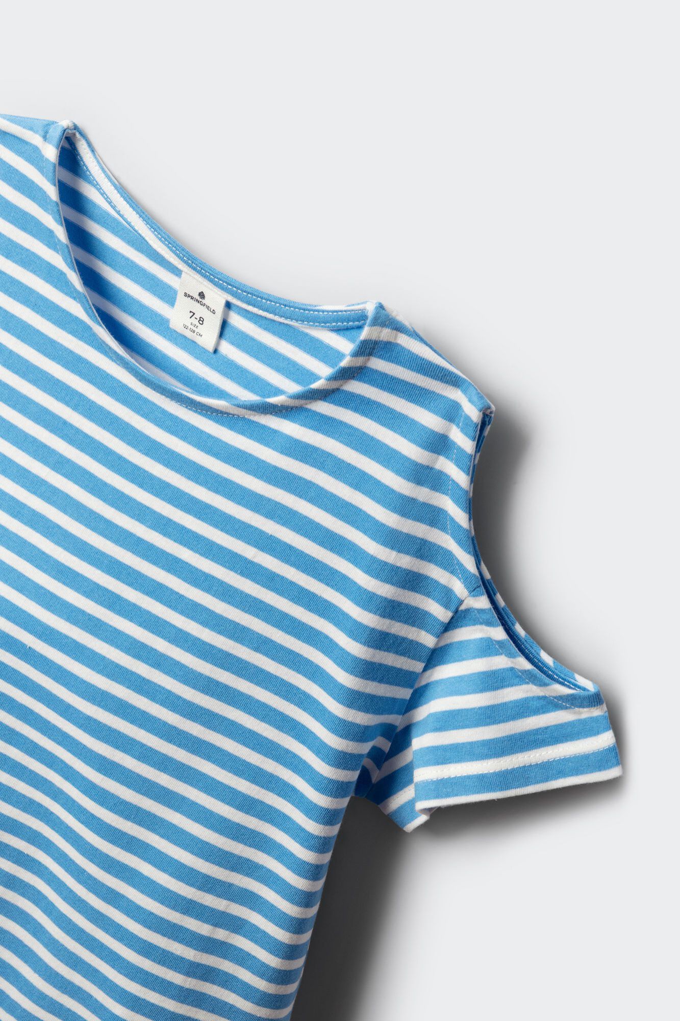Springfield Kids Playera de manga corta con hombros descubiertos para ni&ntilde;a azul indigo