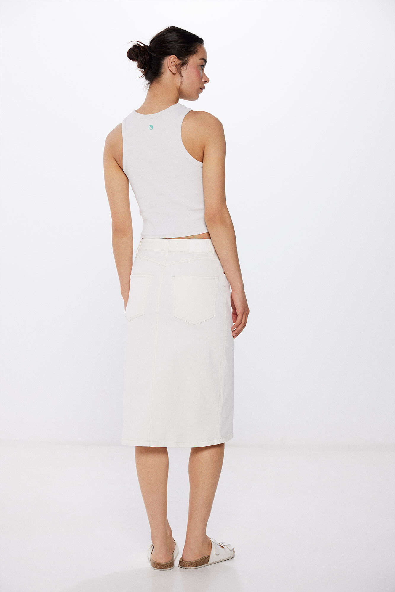 Springfield Falda midi denim natural