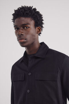 Springfield Sobrecamisa lino viscosa negro