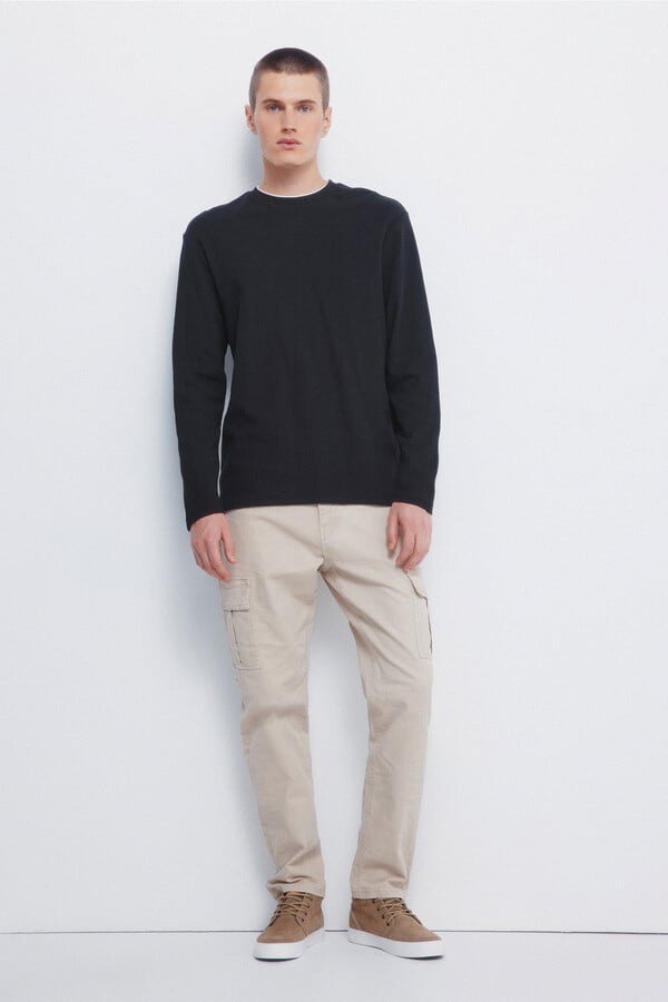 Springfield Camiseta doble tejido waffle verde