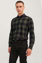Jack & Jones Camisa slim a cuadros verde