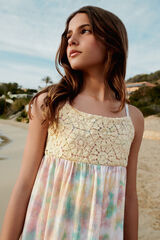Springfield Vestido tirantes crochet niña rosa