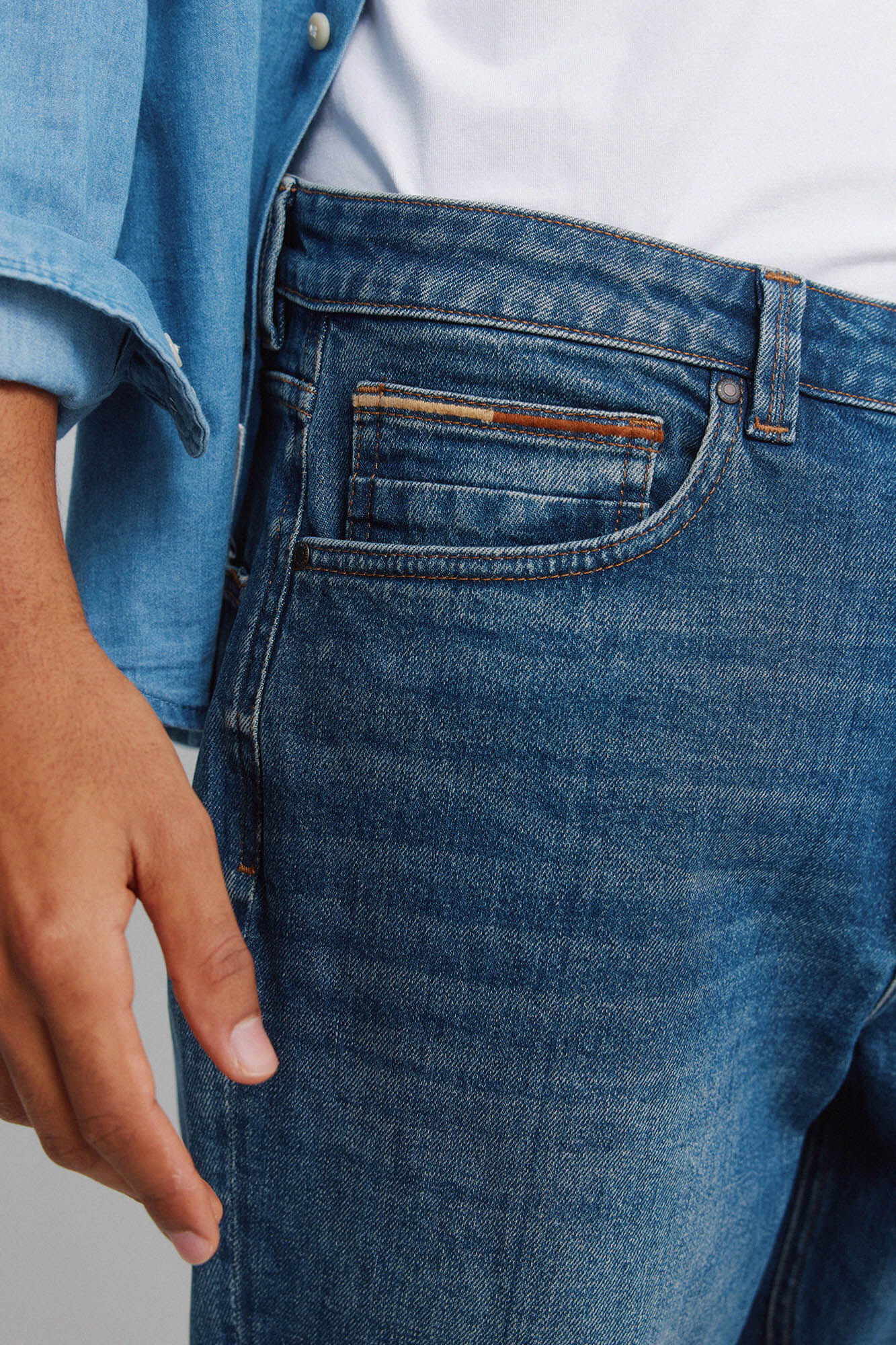 Springfield Jeans sobrete&ntilde;ido regular fit azul