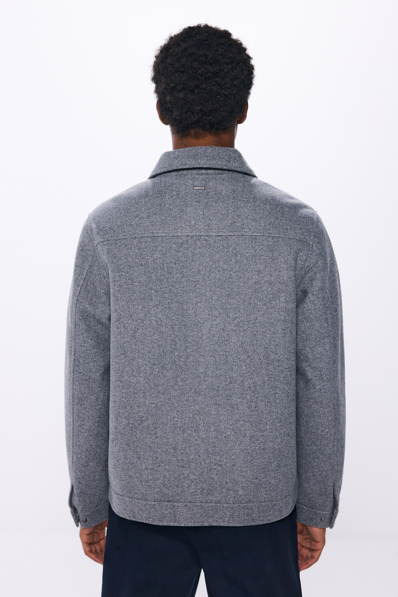 Springfield Cazadora aviador efecto lana gris