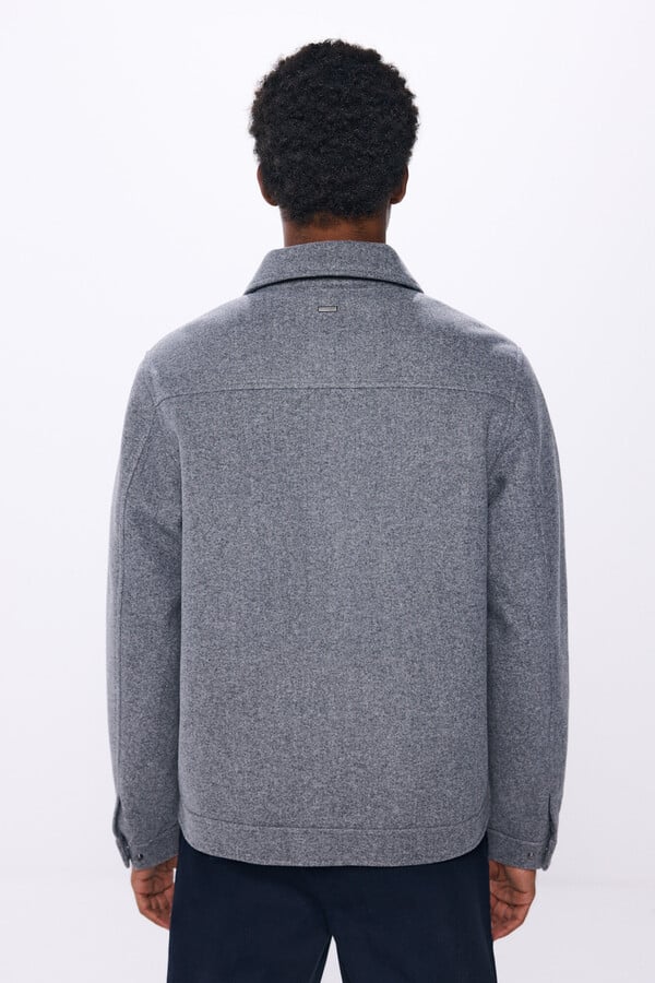 Springfield Cazadora aviador efecto lana gris