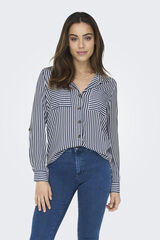 Springfield Camisa fluida con bolsillos frontales azulado