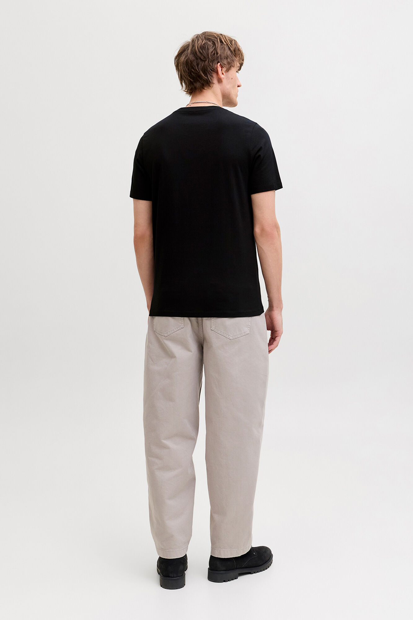 Jack & Jones Playera slim fit de algod&oacute;n con logo icono negro