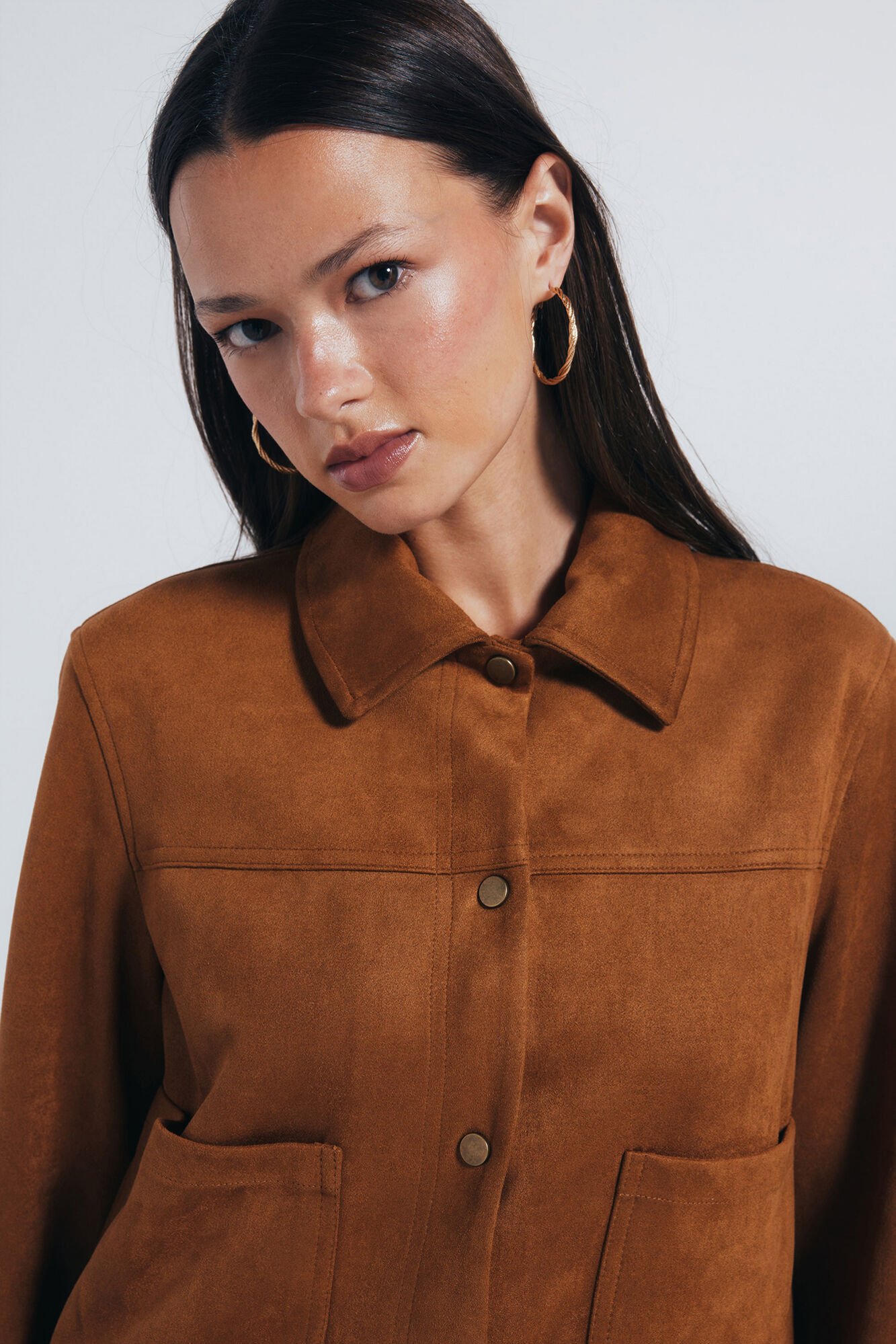 Springfield Chamarra bolsillos antelina nude