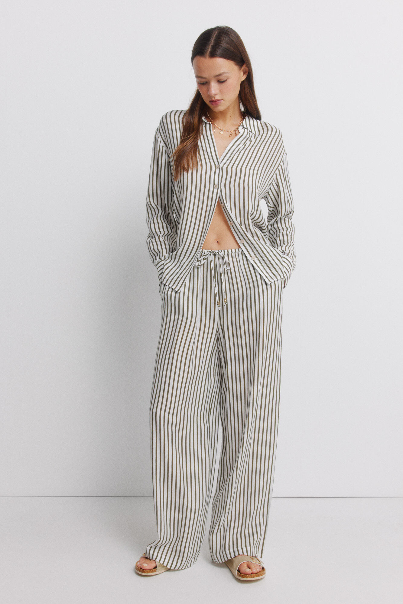 Springfield Pantal&oacute;n largo holgado blanco