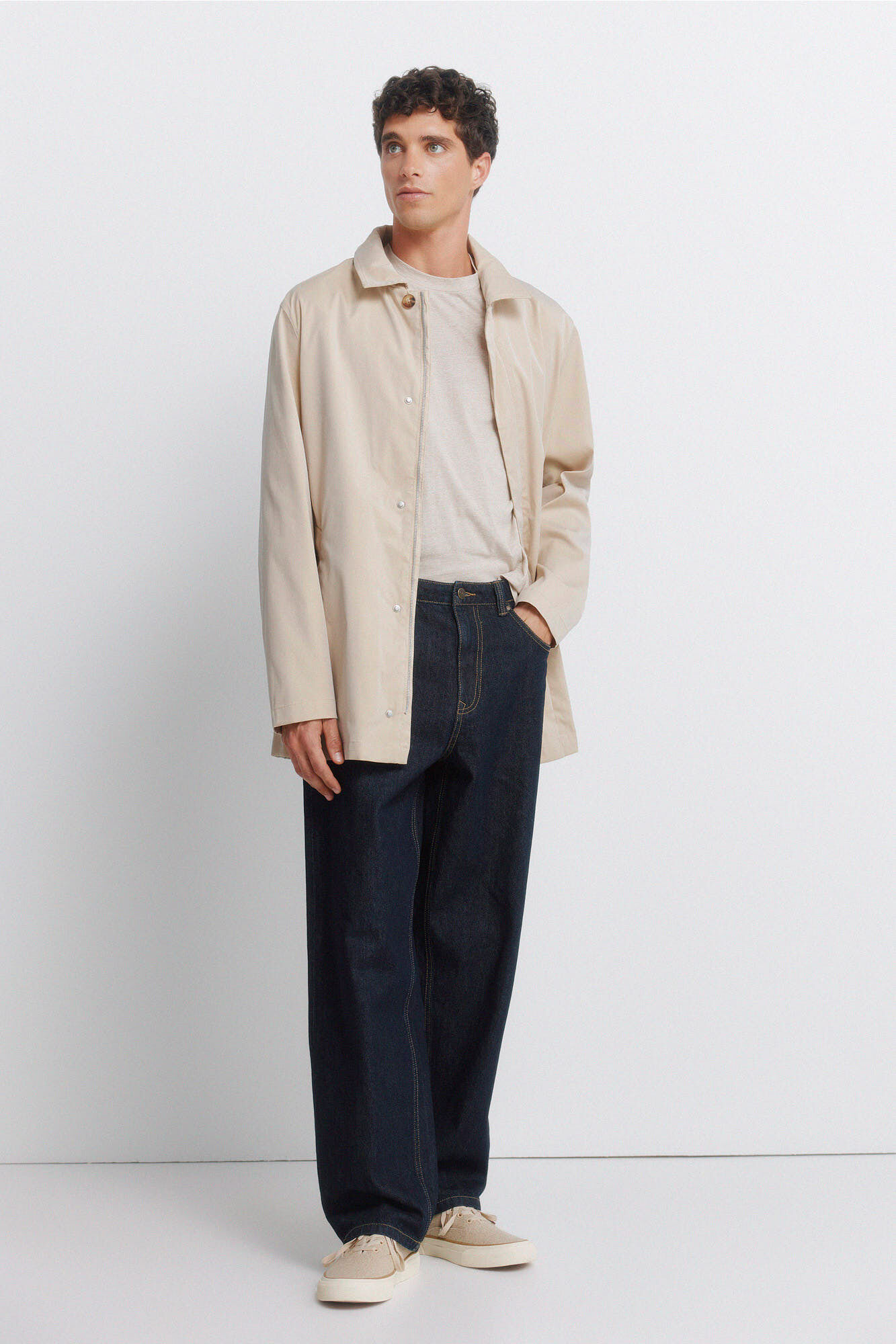 Springfield Playera b&aacute;sica de microraya beige