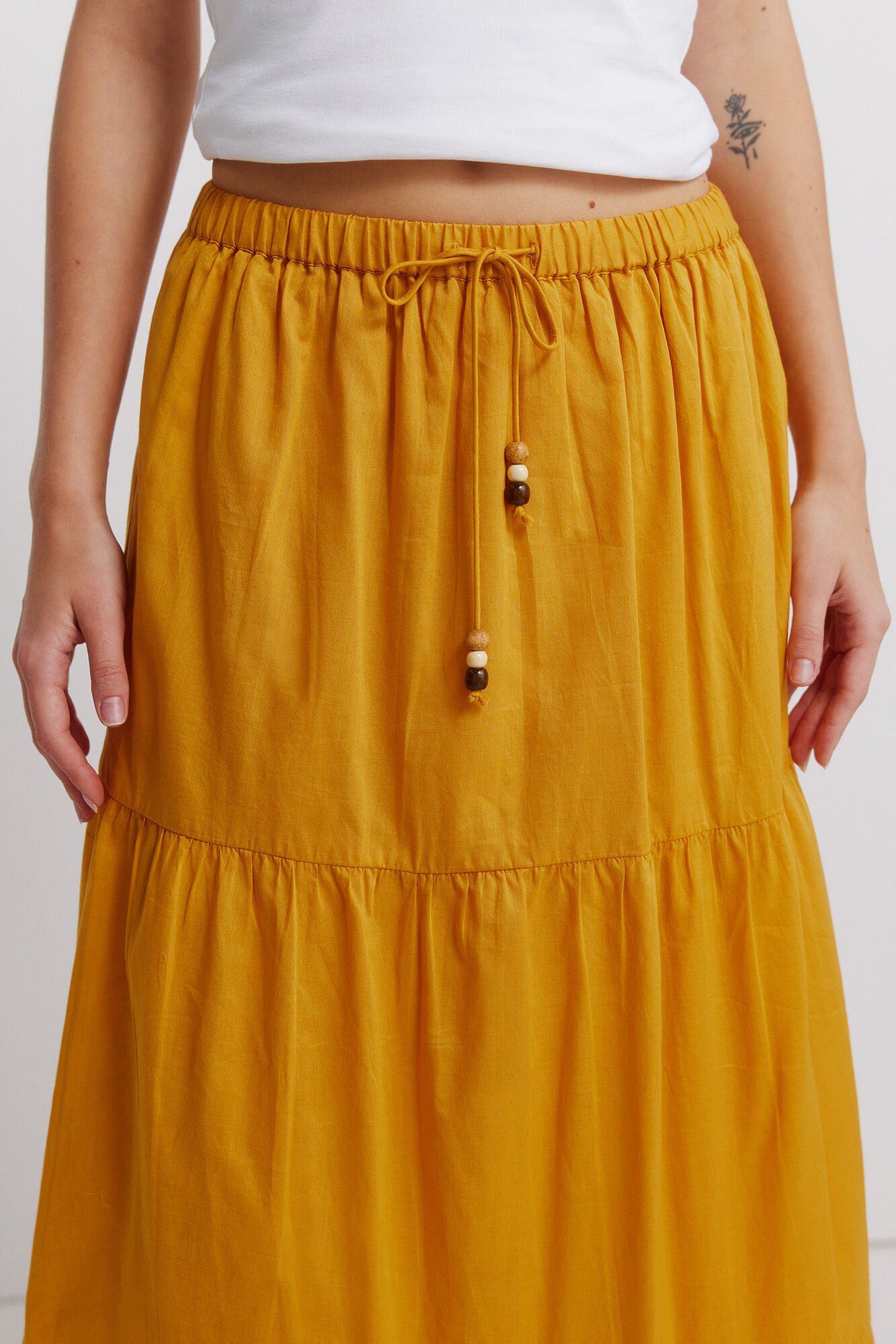 Springfield Falda midi con volantes amarillo