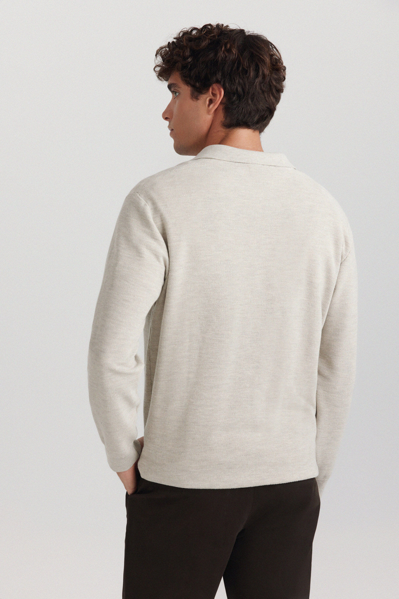 Springfield Polo de estructura con botones caf&eacute;