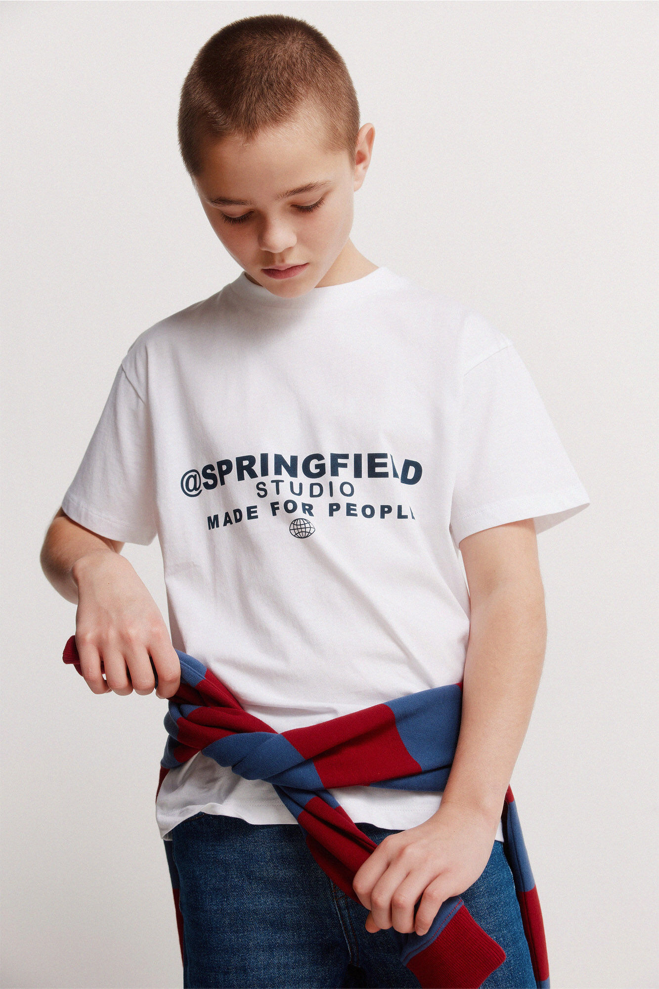 Springfield Kids Playera manga corta boxy para ni&ntilde;o natural