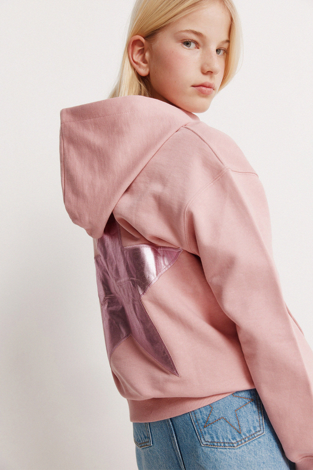 Springfield Kids Sudadera con estrellas foil para ni&ntilde;a rosa