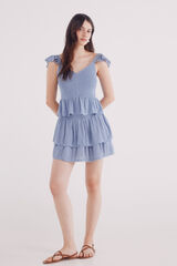 Springfield Falda corta volantes azul