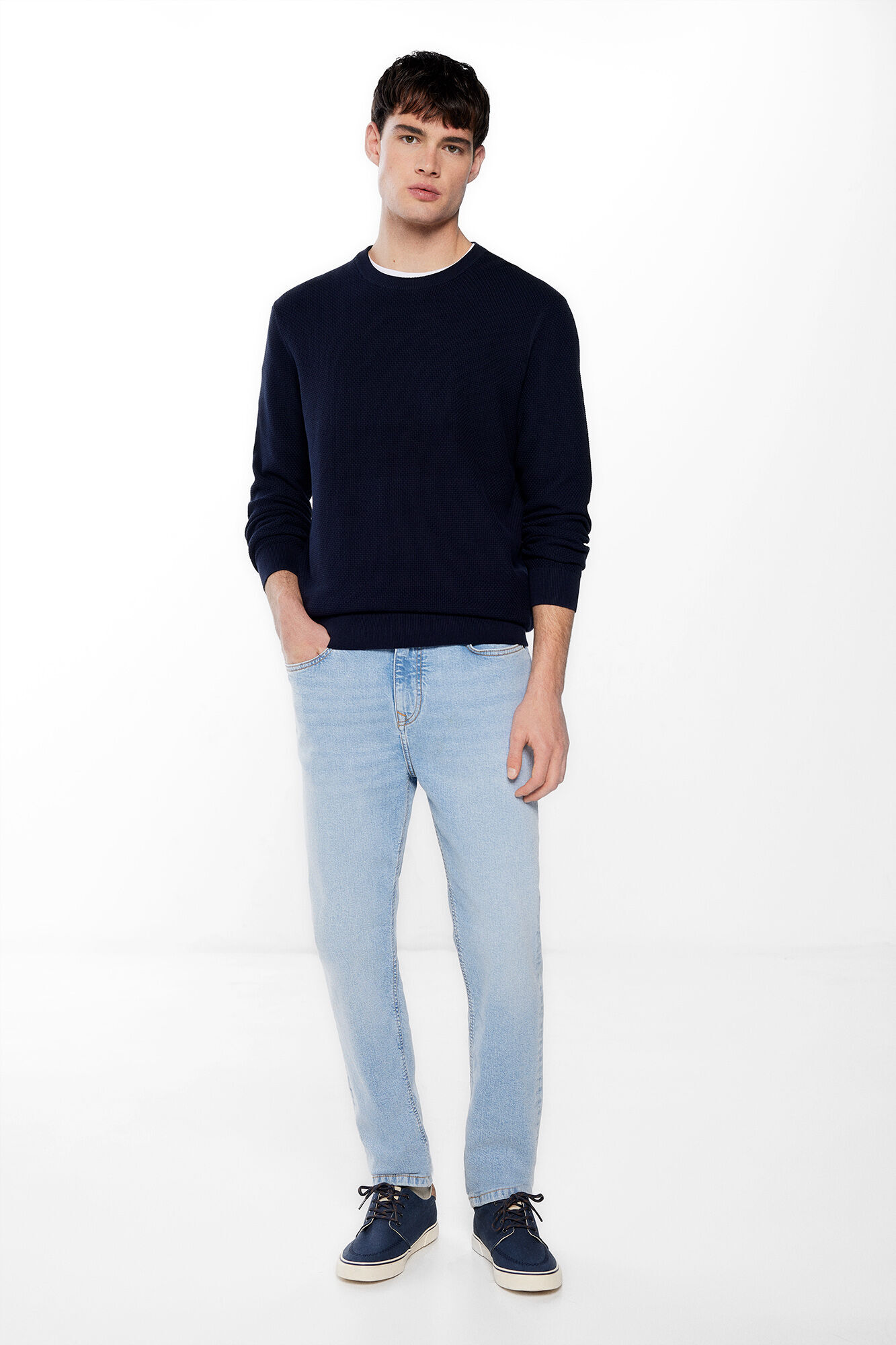 Jeans slim lavado medio claro Pantalones para hombre Springfield MX