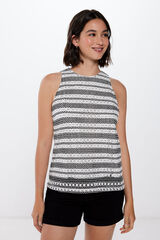Springfield Playera textura rayas beige