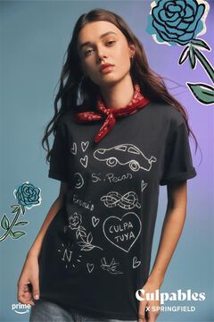 Springfield Playera gráfica gris