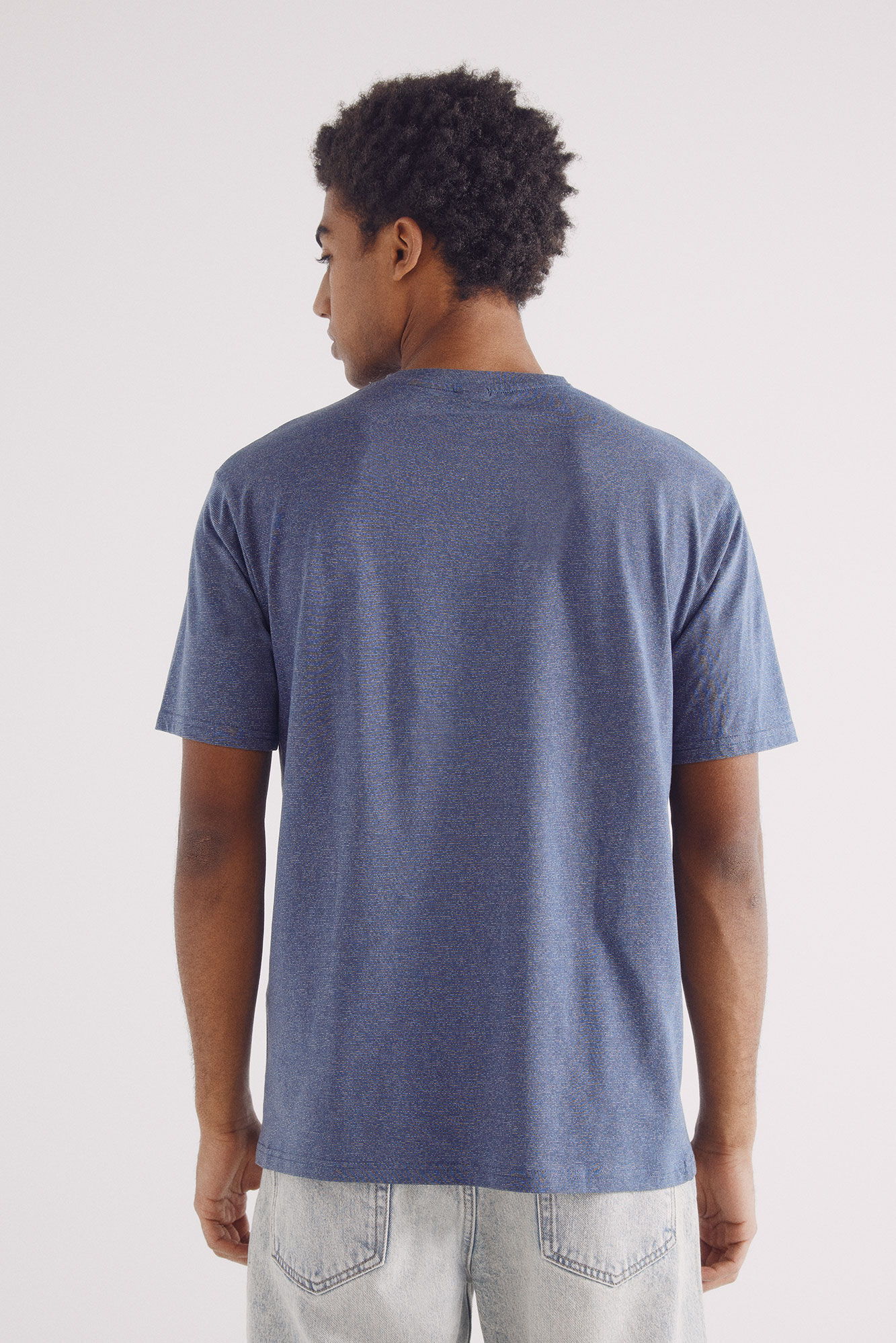 Springfield Playera microraya color azul indigo